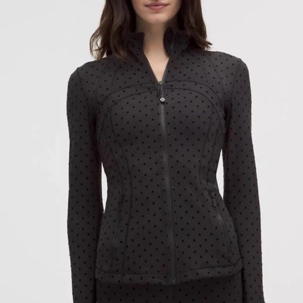 Authentic Lululemon Define Jacket Nulu Flocked polka dot. Size 10 new
